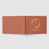 Elegant Chic Gold Foliage Terracotta Rust Wedding Gastenboek (Volledig)