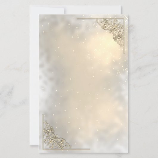 Elegant Chic Gold Frame Wedding Menu Card (Achterkant)