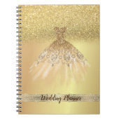 Elegant Chic Gold Glitter Bokeh, Dress, Lace Notitieboek (Voorkant)