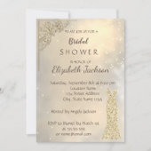 Elegant Chic Gold Glitter Dress Vrijgezellenfeest Kaart (Voorkant)