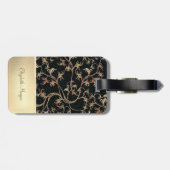 Elegant Chic Gold Glitter Flowers - Speciaal Bagagelabel (Achterkant horizontaal)