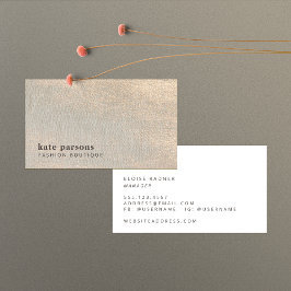 Elegant Chic Gold Glitter Linen Visitekaartje