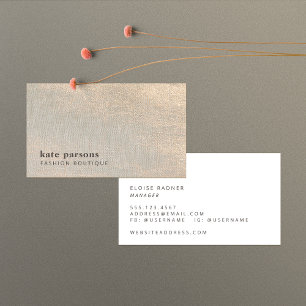 Elegant Chic Gold Glitter Linen Visitekaartje