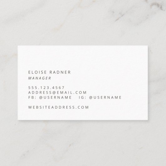 Elegant Chic Gold Glitter Linen Visitekaartje (Achterkant)