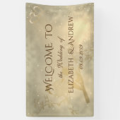 Elegant Chic Gold Hearts, Banner Vogelbruiloft (Verticaal)