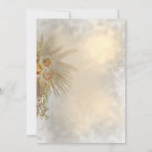 Elegant Chic Gold Hearts Boho Flowers Wedding Kaart (Achterkant)