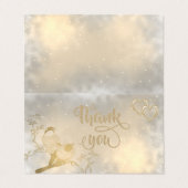 Elegant Chic Gold Hearts, glittery Hartelijk dank  Visitekaartje (Buitenkant ongevouwen)