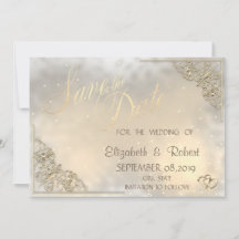 Elegant Chic Gold Hearts, Lijst sparen de datum