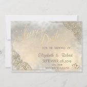 Elegant Chic Gold Hearts, Lijst sparen de datum Save The Date (Voorkant)