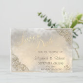 Elegant Chic Gold Hearts, Lijst sparen de datum Save The Date (Staand voorkant)