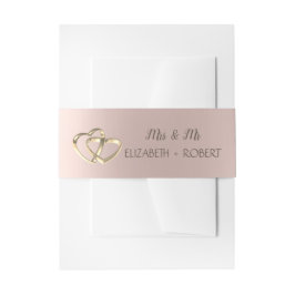 Elegant Chic Gold Hearts Roos Gold Uitnodigingen Wikkel