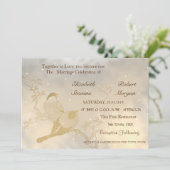 Elegant Chic Gold Hearts, uitnodiging voor bruilof (Staand voorkant)