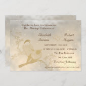 Elegant Chic Gold Hearts, uitnodiging voor bruilof (Voorkant / Achterkant)