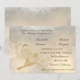 Elegant Chic Gold Hearts, uitnodiging voor bruilof