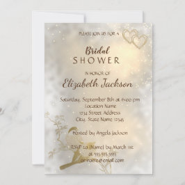 Elegant Chic Gold Hearts, vogelachtig Vrijgezellen Kaart