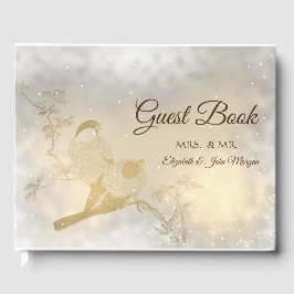 Elegant Chic Gold Hearts, vogelhuwelijk Gastenboek