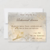 Elegant Chic Gold Hearts, vogelrepetitie Dinner Kaart (Voorkant)