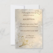 Elegant Chic Gold Hearts, vogelweddenschappen Kaart (Voorkant)