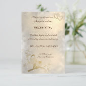 Elegant Chic Gold Hearts, vogelweddenschappen Kaart (Staand voorkant)