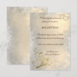 Elegant Chic Gold Hearts, vogelweddenschappen Kaart