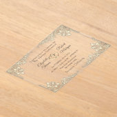 Elegant Chic Gold Hearts Wedding Acryl Uitnodigingen (Laagn)