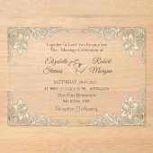 Elegant Chic Gold Hearts Wedding Acryl Uitnodigingen (Voorkant)