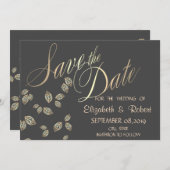 Elegant Chic Gold laat de datum opslaan Save The Date (Voorkant / Achterkant)