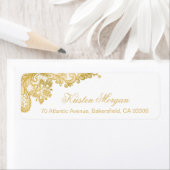 Elegant Chic Gold Lace Patroon Etiket (Insitu)