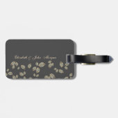 Elegant Chic Gold Leaves Bagagelabel (Achterkant horizontaal)