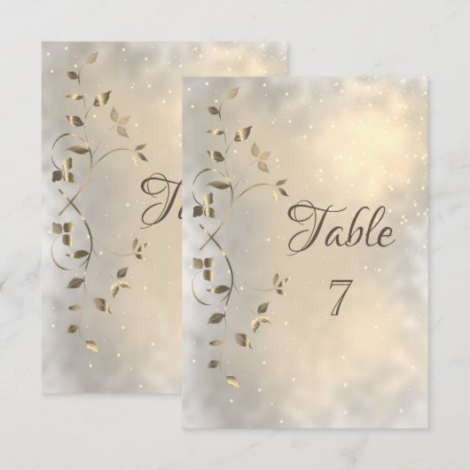 Elegant Chic Gold Leaves Kaart (Voorkant / Achterkant)