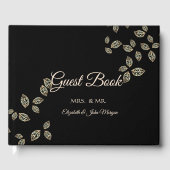 Elegant Chic Gold Leaves Wedding Gastenboek (Voorkant)
