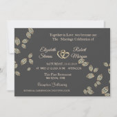 Elegant Chic Gold Leaves Wedding Uitnodiging (Voorkant)