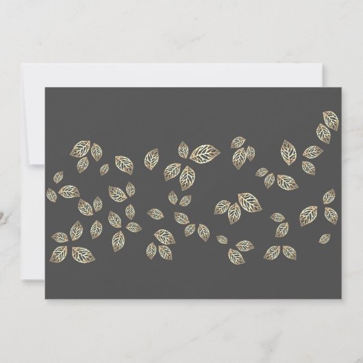 Elegant Chic Gold Leaves Wedding Uitnodiging (Achterkant)