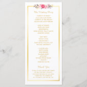 Elegant Chic Gold Lijst Floral Wedding Programme Programmakaart (Achterkant)