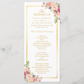 Elegant Chic Gold Lijst Floral Wedding Programme Programmakaart (Voorkant)