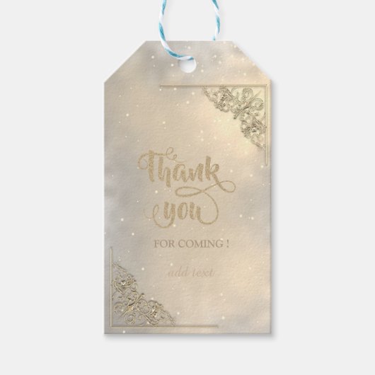 Elegant Chic Gold Lijst Hartelijk dank Cadeaulabel (Voorkant)