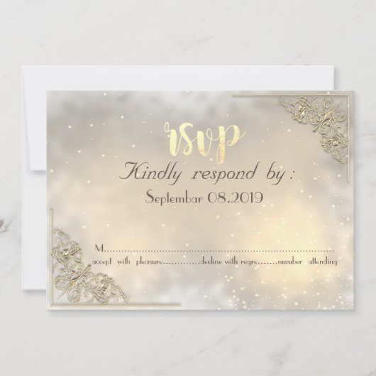 Elegant Chic Gold Lijst RSVP-kaart Kaart (Voorkant)