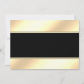 Elegant Chic Gold Lijst, Stripe Wedding Invitation Kaart (Achterkant)