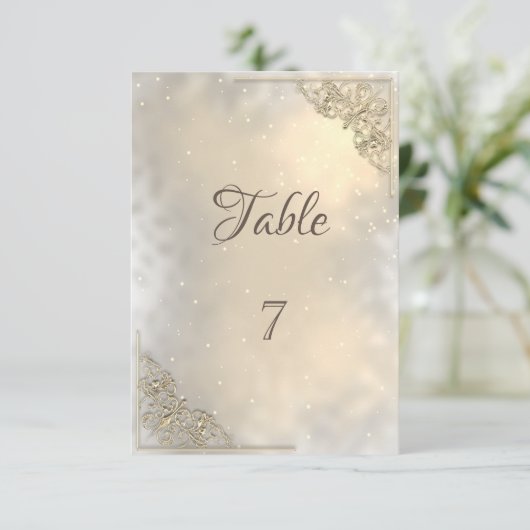 Elegant Chic Gold Lijst Table Kaart (Staand voorkant)