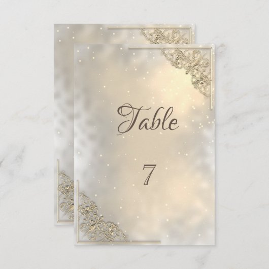 Elegant Chic Gold Lijst Table Kaart (Voorkant / Achterkant)