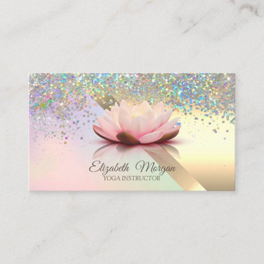 Elegant Chic Gold Lotus Confetti Visitekaartje (Voorkant)
