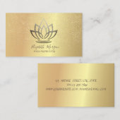 Elegant Chic Gold Lotus Confetti Yoga Instructor Visitekaartje (Voorkant / Achterkant)