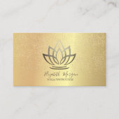 Elegant Chic Gold Lotus Confetti Yoga Instructor Visitekaartje (Voorkant)