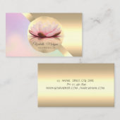Elegant Chic Gold Lotus Flower Geometric Visitekaartje (Voorkant / Achterkant)