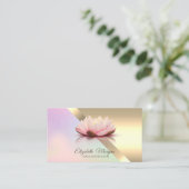 Elegant Chic Gold Lotus Flower Yoga Instructor Visitekaartje (Staand voorkant)