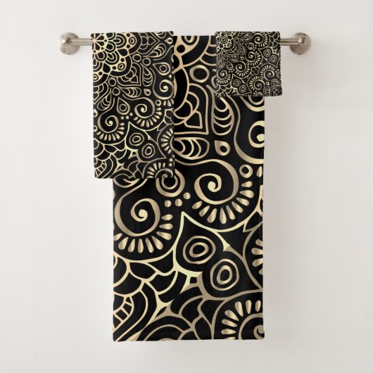Elegant Chic Gold Mandala Bad Handdoek (Insitu)