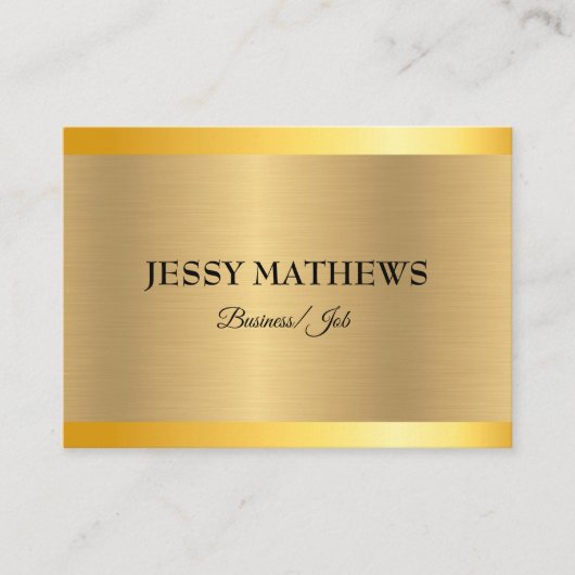 ELEGANT CHIC GOLD MODERN MINIMALIST BLACK GOLDEN VISITEKAARTJE (Voorkant)