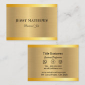 ELEGANT CHIC GOLD MODERN MINIMALIST BLACK GOLDEN VISITEKAARTJE (Voorkant / Achterkant)