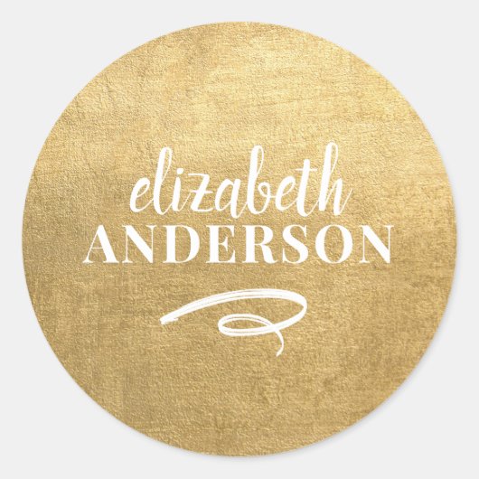 Elegant Chic Gold Modern minimalist Ronde Sticker (Voorkant)