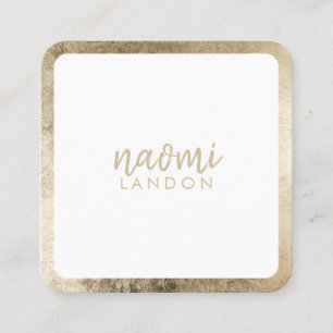 Elegant chic gold modern vierkant minimalistisch w vierkante visitekaartje